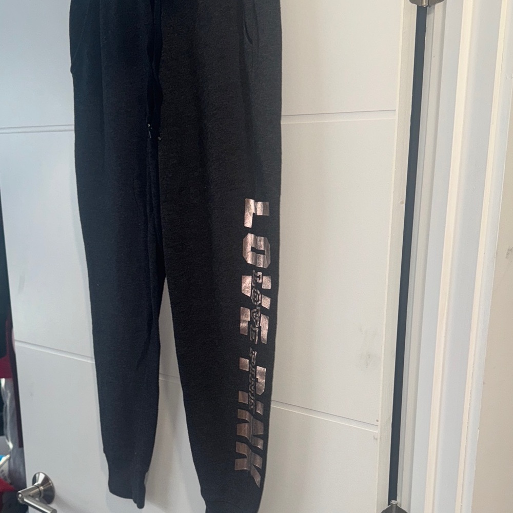 PINK Victoria's Secret Joggers - Dark Grey with Gold Logo